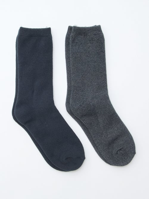 Lot de 2 paires de chaussettes unies - Kiabi
