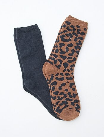 Lot de 2 paires de chaussettes unies