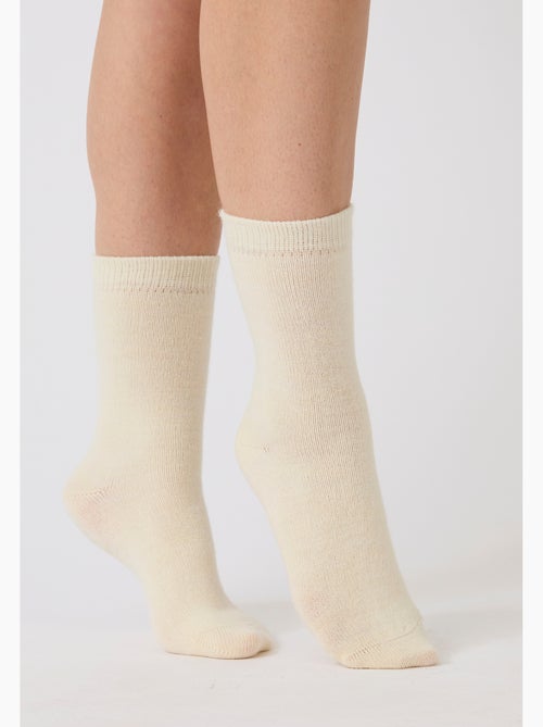 Lot de 2 paires de chaussettes unies thermolactyl - damart - Kiabi
