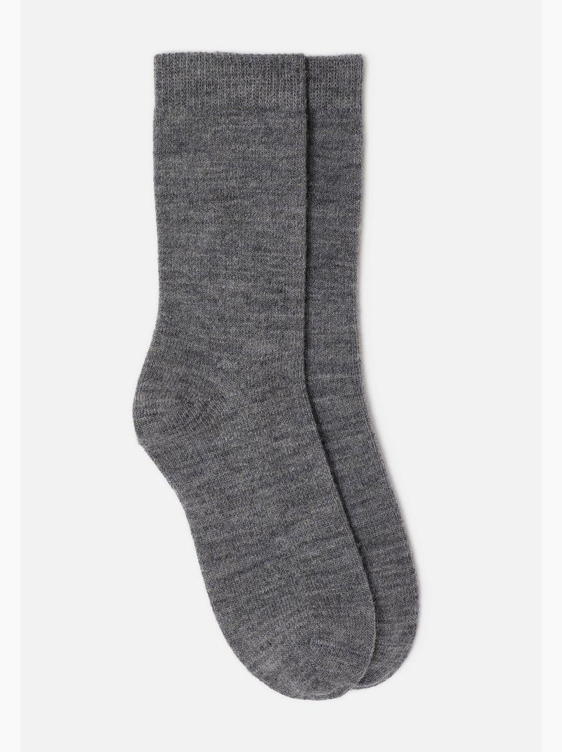 Lot de 2 paires de chaussettes unies thermolactyl - damart Gris - Kiabi