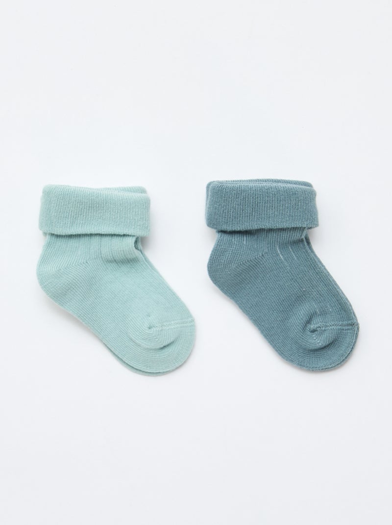 Lot de 2 paires de chaussettes Vert - Kiabi