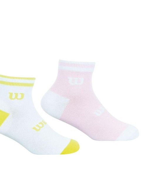 LOT DE 2 PAIRES DE CHAUSSETTES WILSON BLANC ROSE - Kiabi