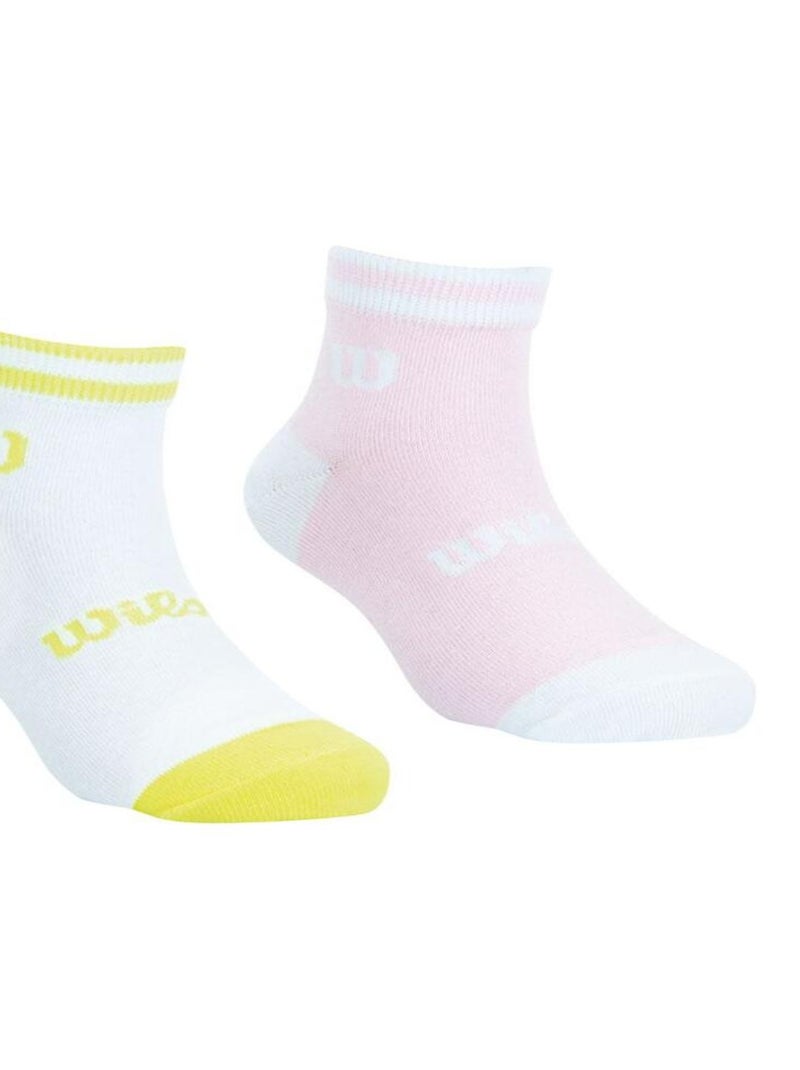 LOT DE 2 PAIRES DE CHAUSSETTES WILSON BLANC ROSE Blanc - Kiabi