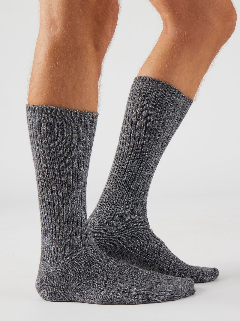 Lot de 2 paires de chaussettesThermolactyl maille moulinée  - Damart Gris - Kiabi