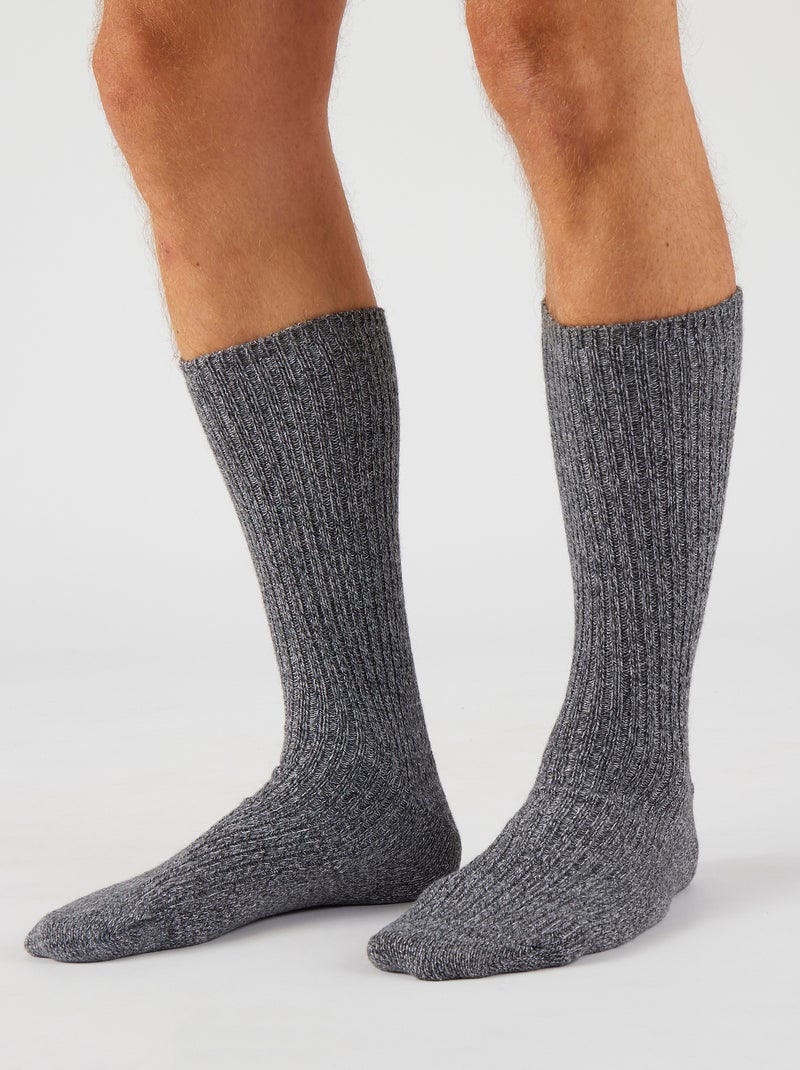 Lot de 2 paires de chaussettesThermolactyl maille moulinée  - Damart Gris - Kiabi