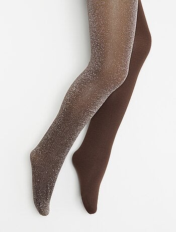 Lot de 2 paires de collants - 1 mate + 1 brillante