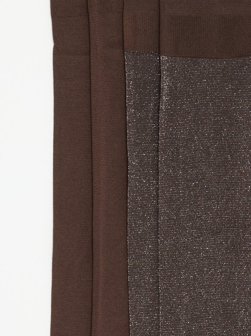 Lot de 2 paires de collants - 1 mate + 1 brillante Marron - Kiabi