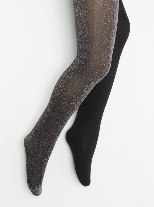 Lot de 2 paires de collants - 1 mate + 1 brillante - Kiabi