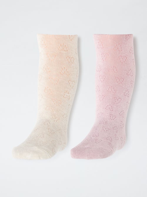 Lot de 2 paires de collants chauds pointelle - Kiabi