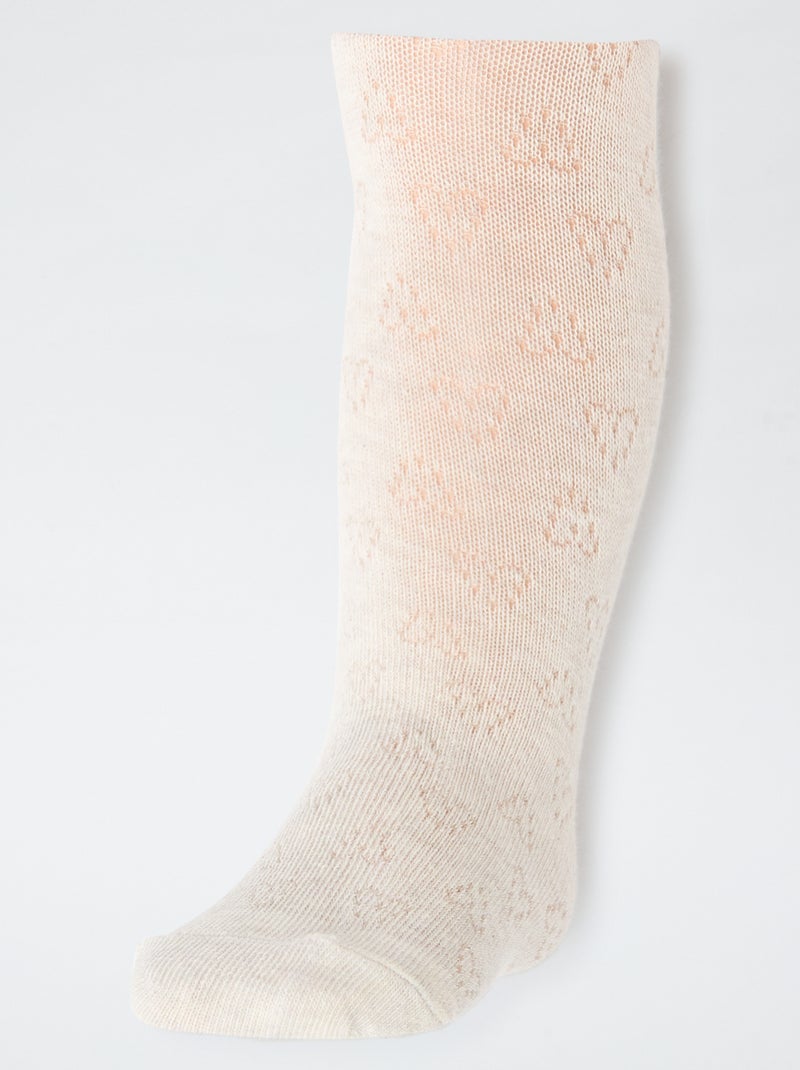 Lot de 2 paires de collants chauds pointelle Beige - Kiabi