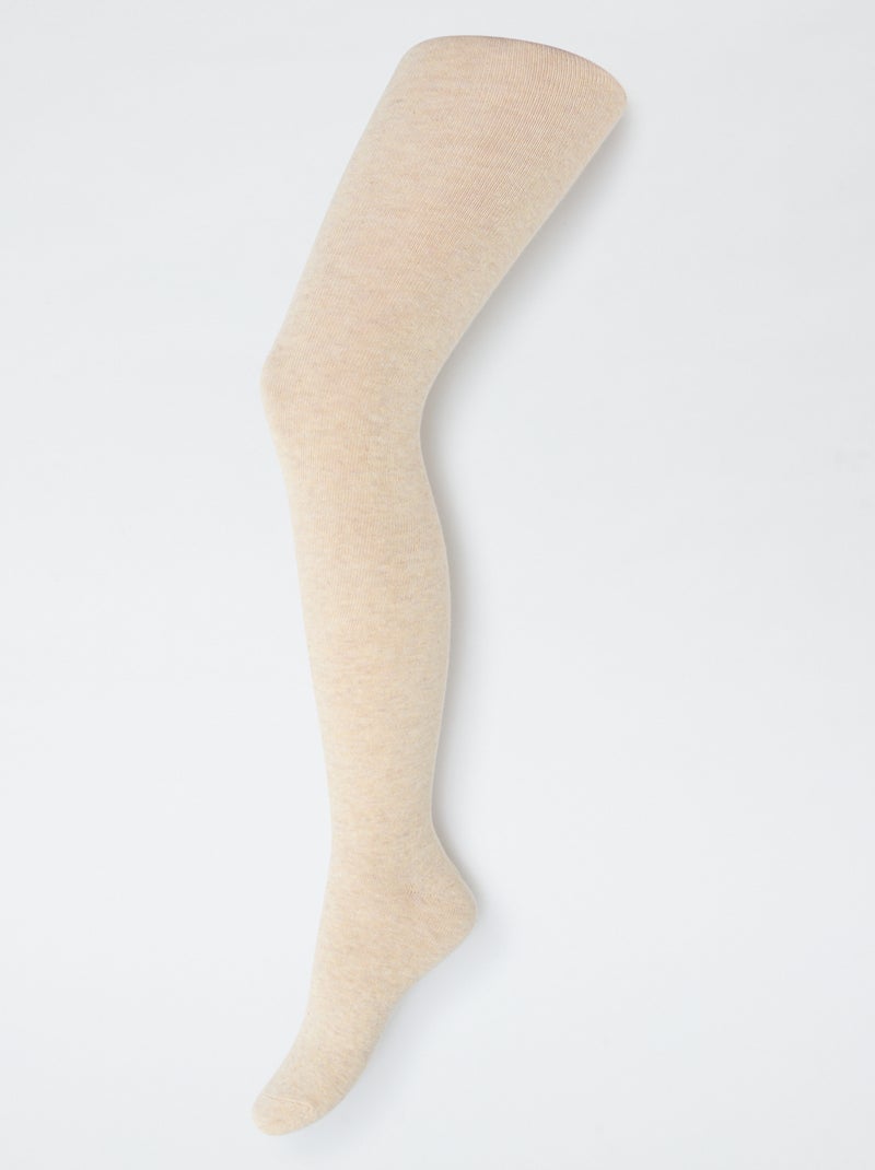 Lot de 2 paires de collants chauds unis Beige - Kiabi