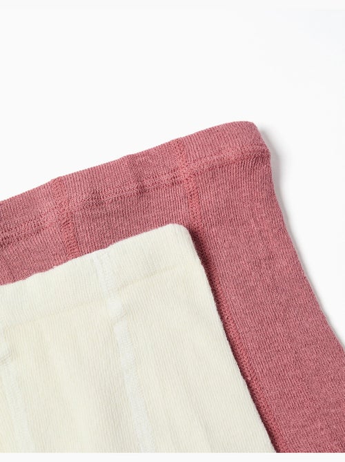 Lot de 2 paires de collants côtelés/jacquard - Kiabi