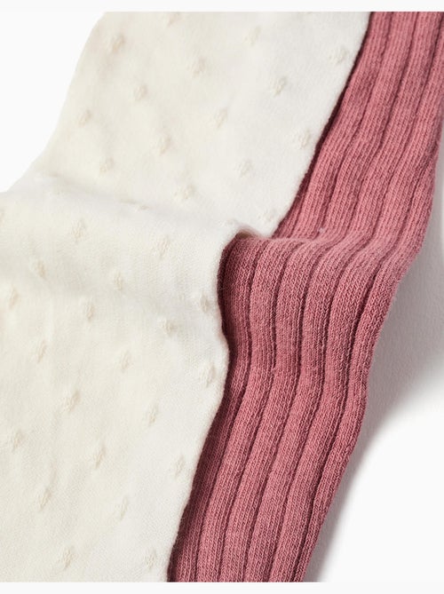 Lot de 2 paires de collants côtelés/jacquard - Kiabi