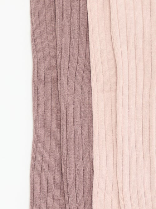 Lot de 2 paires de collants en maille côtelée - Kiabi Lot de 2 paires de collants en maille côtelée - Kiabi