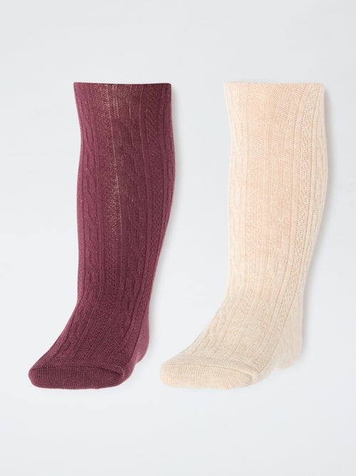Lot de 2 paires de collants en maille - Kiabi