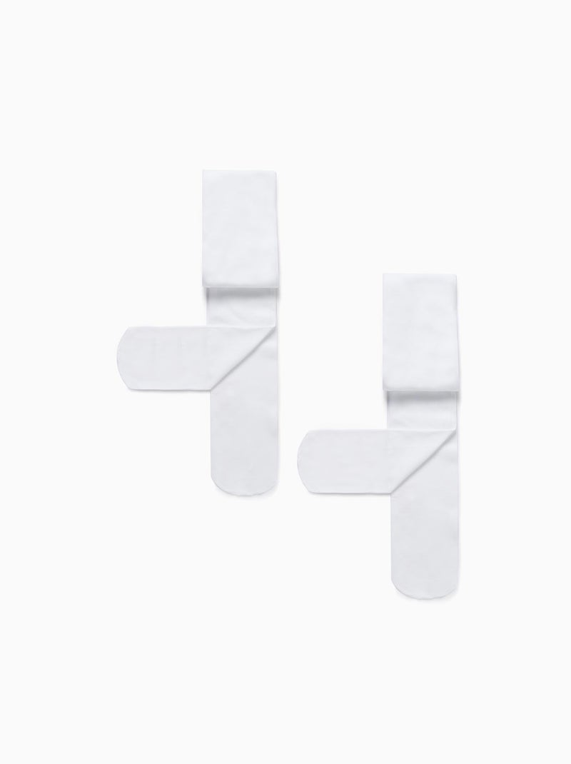Lot de 2 Paires de Collants en Microfibre 40 Den Blanc - Kiabi