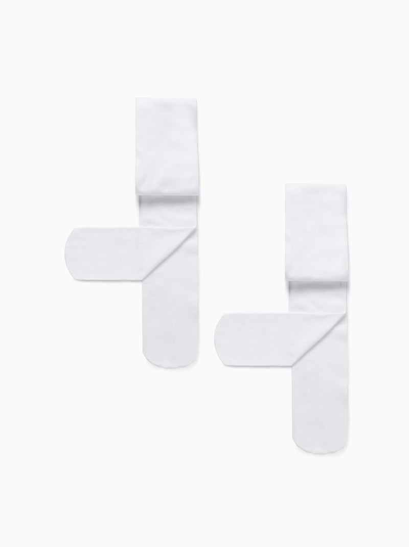 Lot de 2 Paires de Collants en Microfibre 40 Den Blanc - Kiabi