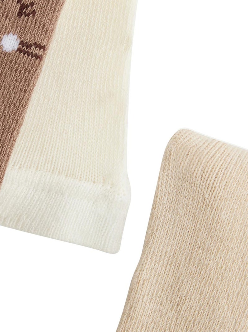 Lot de 2 paires de collants enfant Chincha Beige - Kiabi