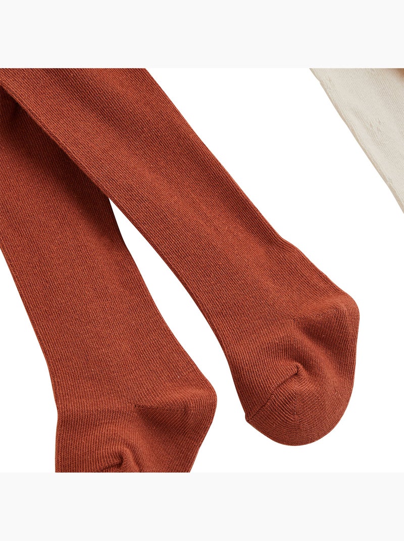 Lot de 2 paires de collants enfant ollie Rose foncé - Kiabi