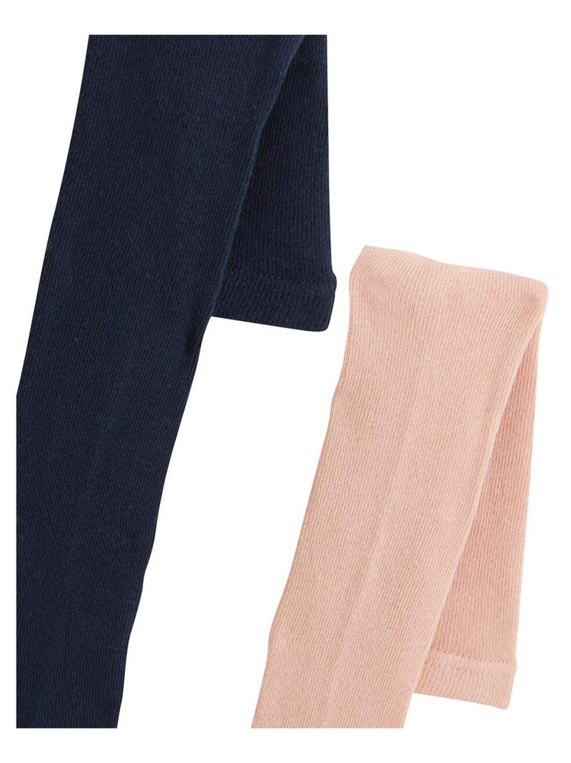 Lot de 2 paires de collants enfant Tchatcha Bleu - Kiabi