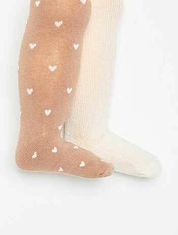 Lot de 2 paires de collants fantaisie