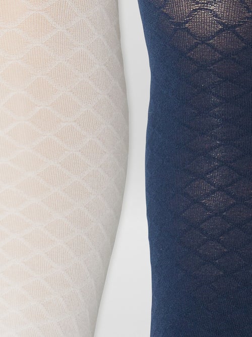Lot de 2 paires de collants légers fantaisie - Kiabi