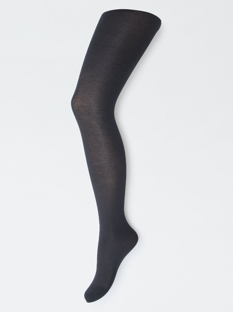 Lot de 2 paires de collants légers Noir - Kiabi