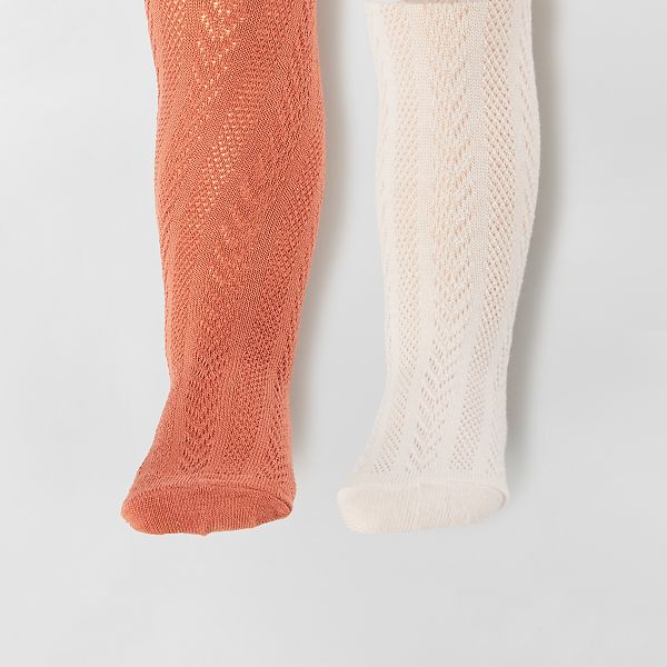Lot De 2 Paires De Collants Maille Fantaisie Null Rose Brique Kiabi 6 00