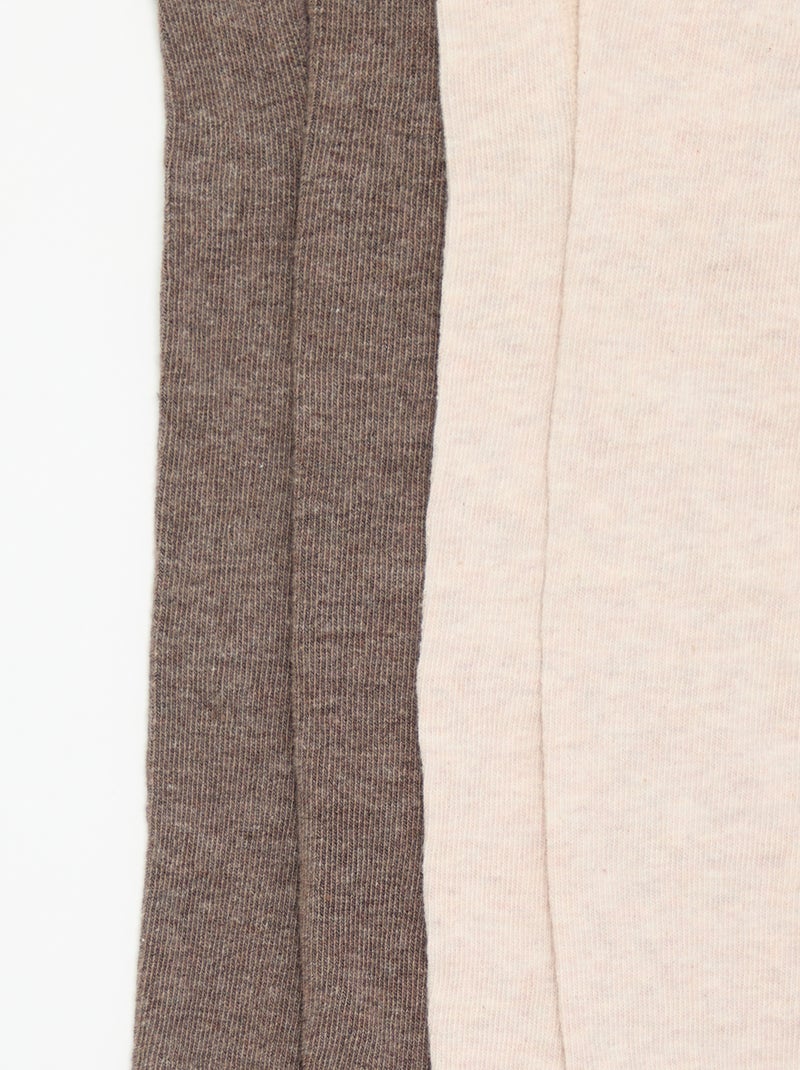 Lot de 2 paires de collants Marron - Kiabi