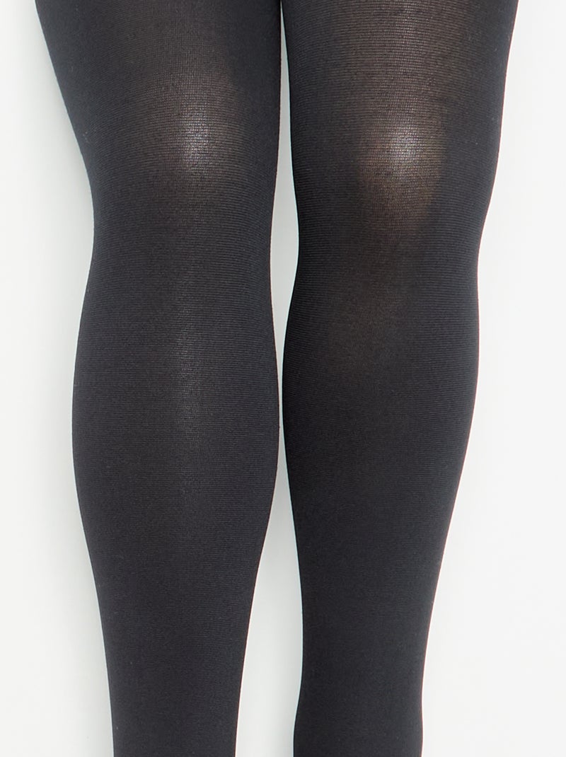 Lot de 2 paires de collants Noir - Kiabi