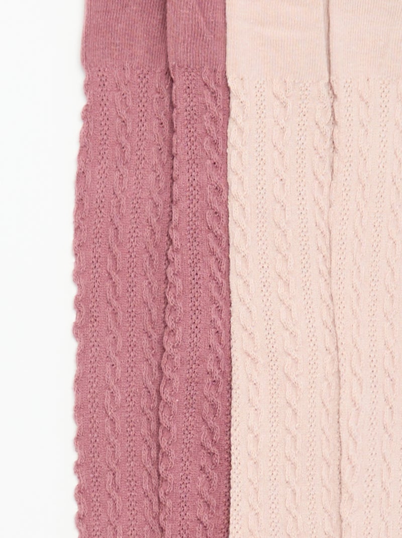 Lot de 2 paires de collants Rose - Kiabi