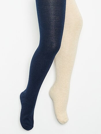Lot de 2 paires de collants unies