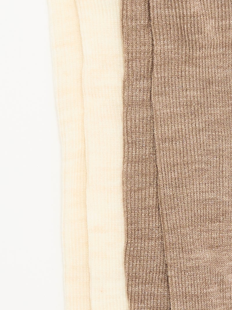 Lot de 2 paires de collants unis Beige - Kiabi