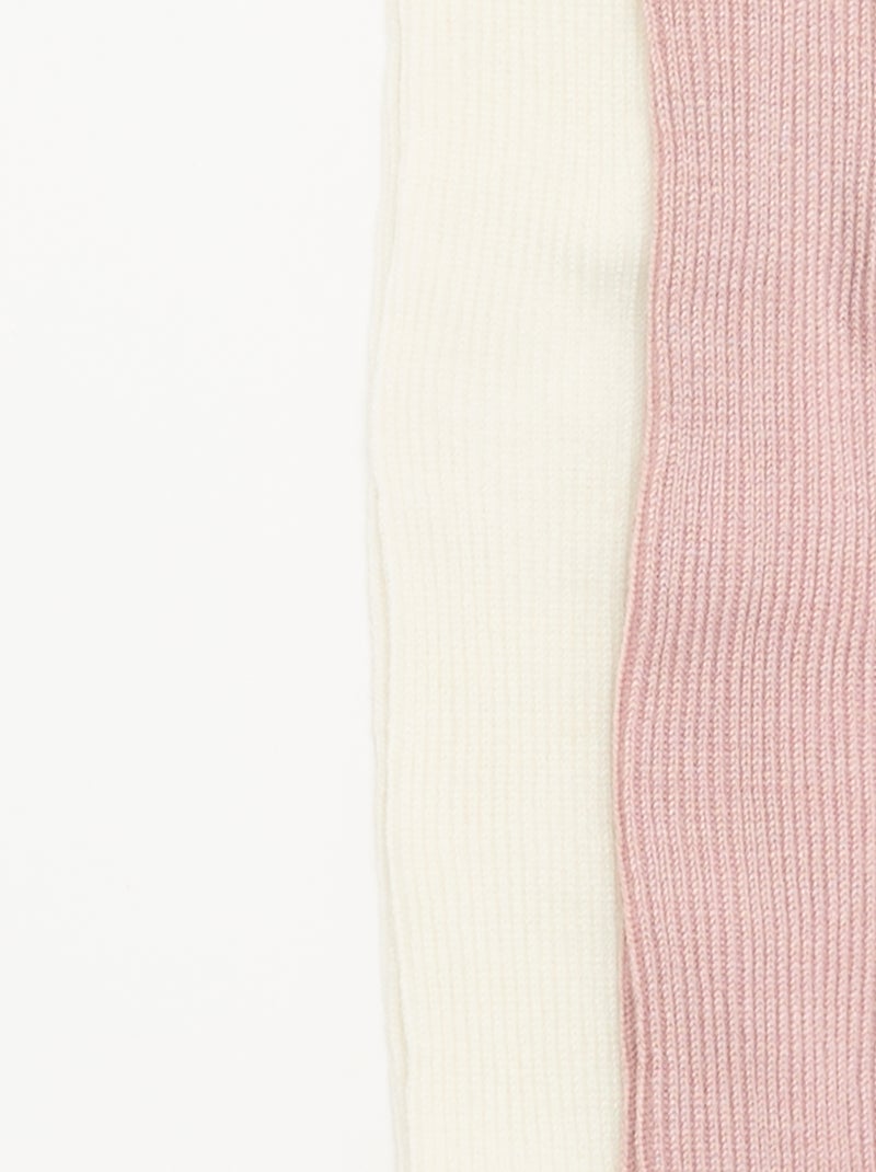 Lot de 2 paires de collants unis Rose - Kiabi
