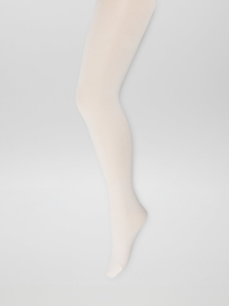 Lot de 2 paires de collants unis Rose/blanc - Kiabi