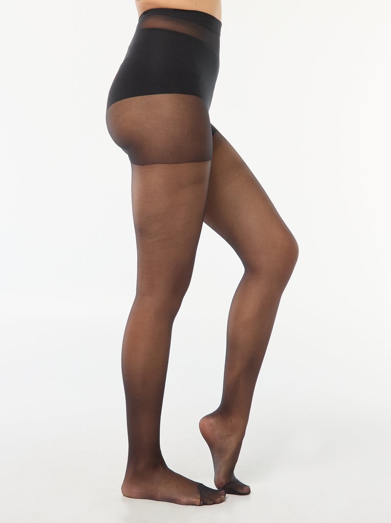 Lot de 2 paires de collants voile 8D Noir - Kiabi