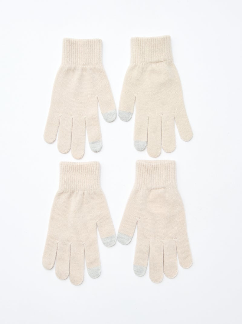 Lot de 2 paires de gants Beige - Kiabi