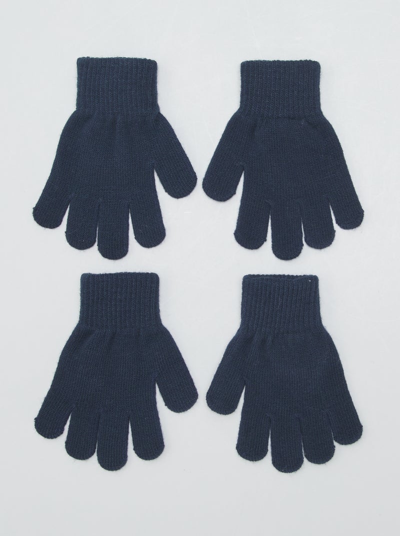Lot de 2 paires de gants Bleu - Kiabi