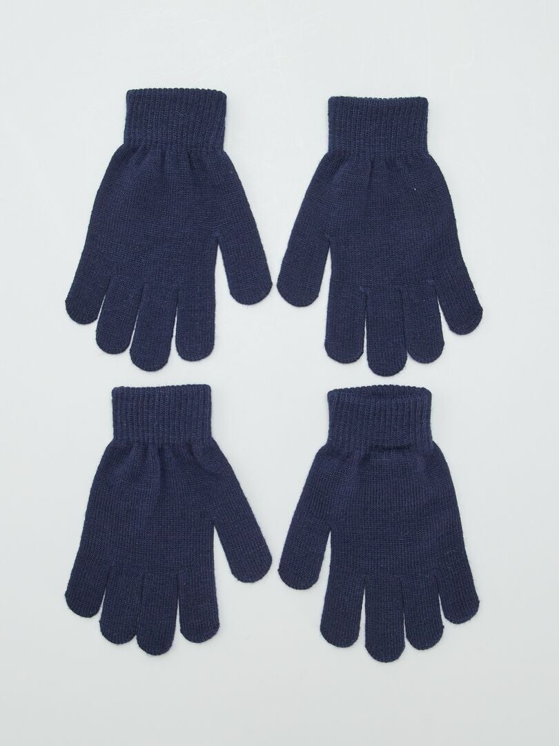 Lot de 2 paires de gants Bleu - Kiabi