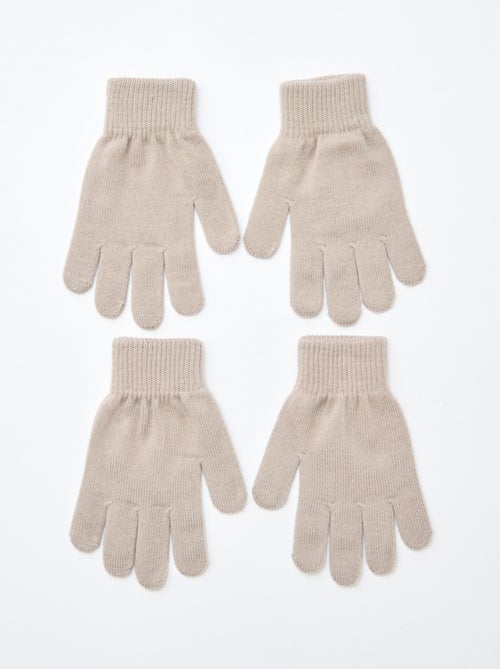 Lot de 2 paires de gants en maille - Kiabi