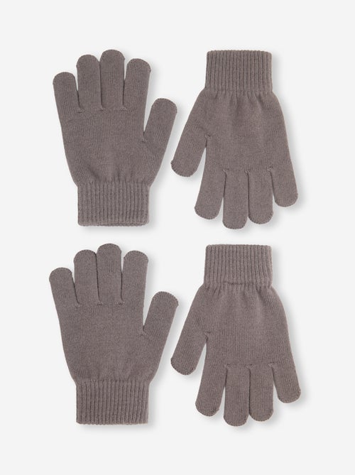 Lot de 2 paires de gants en maille - Kiabi