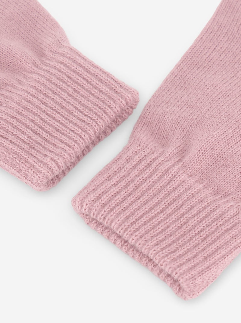 Lot de 2 paires de gants en maille Rose - Kiabi