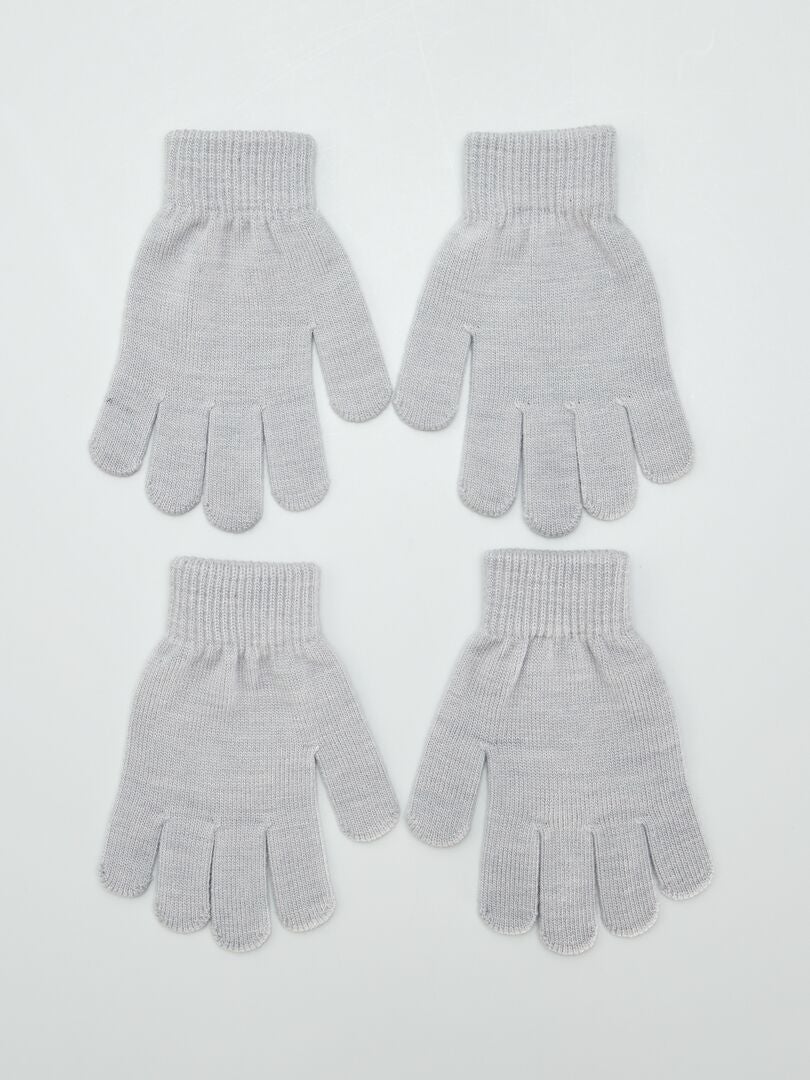 Lot de 2 paires de gants GRIS - Kiabi