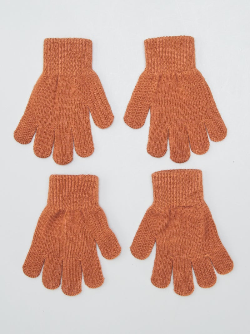 Lot de 2 paires de gants Orange - Kiabi