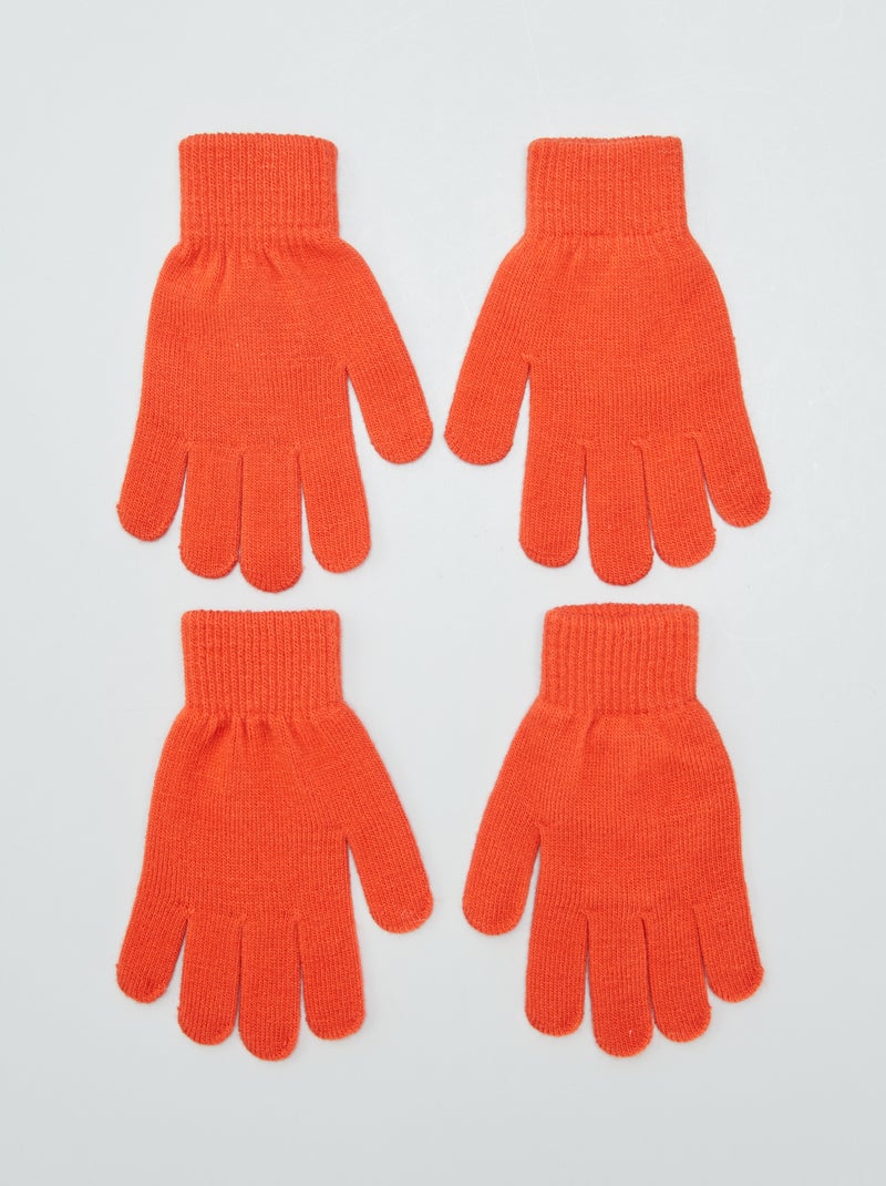 Lot de 2 paires de gants Orange - Kiabi