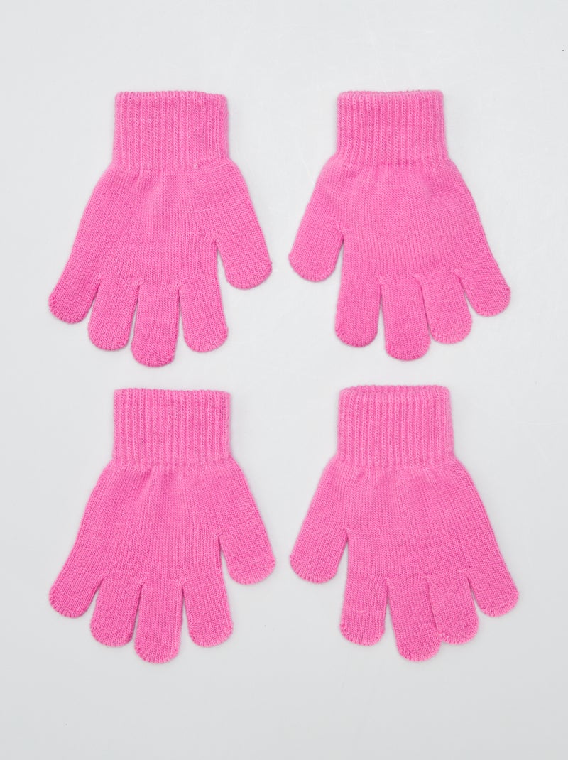 Lot de 2 paires de gants Rose - Kiabi