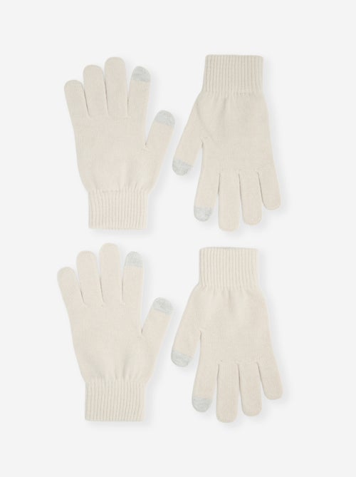 Lot de 2 paires de gants tactiles - Kiabi Lot de 2 paires de gants tactiles - Kiabi