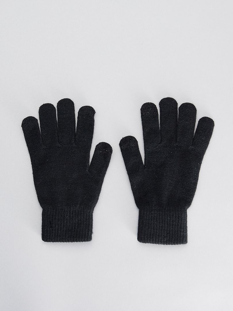 Lot de 2 paires de gants tactiles - noir - Kiabi - 3.00€