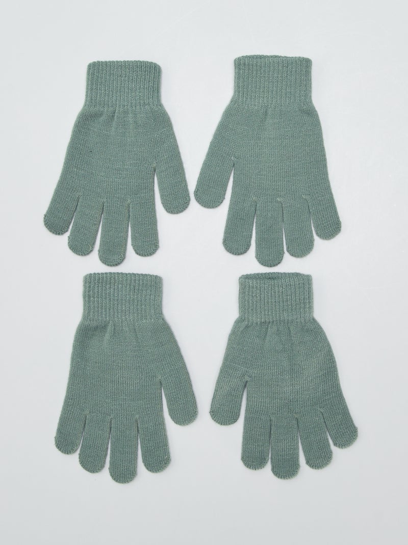 Lot de 2 paires de gants Vert - Kiabi