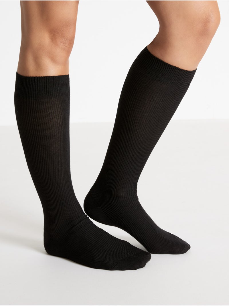 Lot de 2 paires de mi-bas 79% coton - DAXON Noir Noir - Kiabi